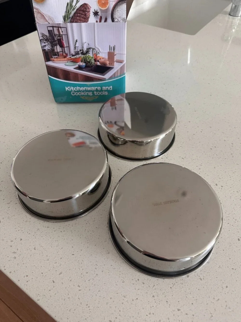 Set of 3 Stainless Steel 6-Inch Cake Pans